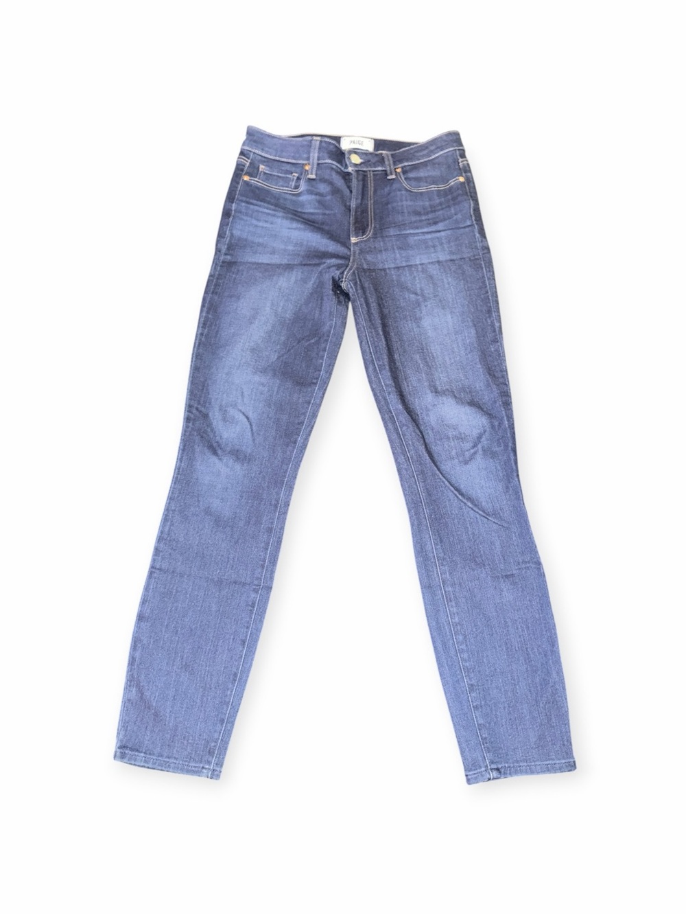 PAIGE Women's High Rise Dark Wash Straight Leg Jeans Size 28 Premium